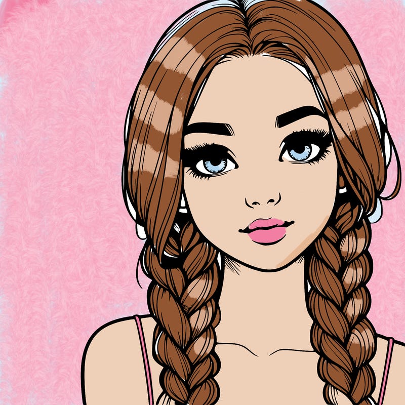 realistic girl with braids