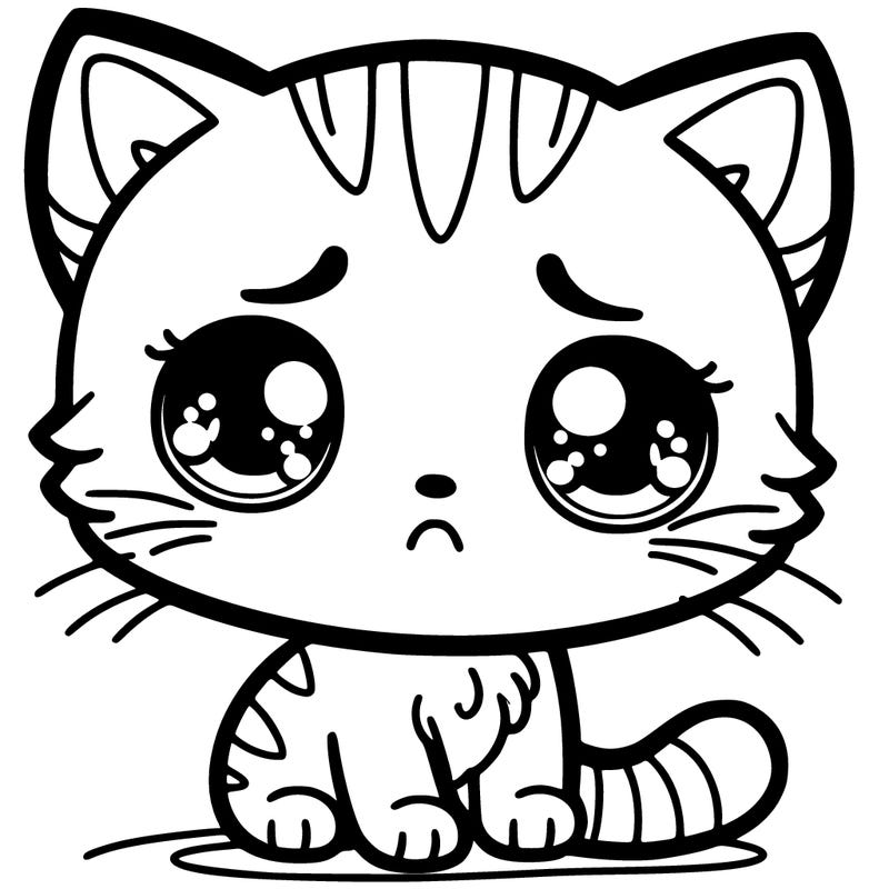 sad cute kitten