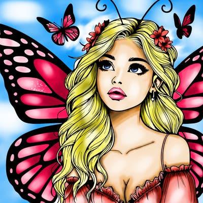 butterfly fairy realistic girl