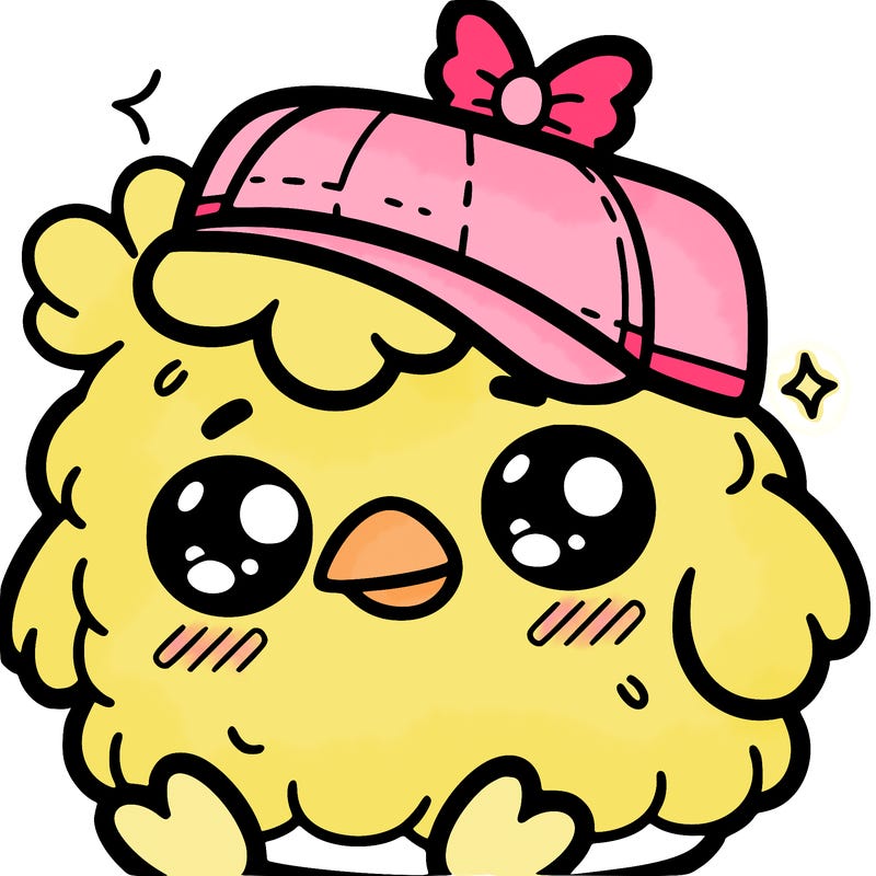 a cute chickennugget with a hat