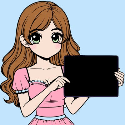 realistic pretty girl holding blank sign