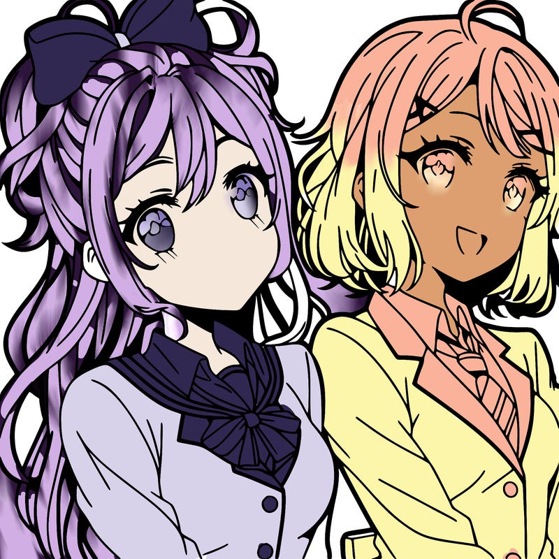 two  anime girls