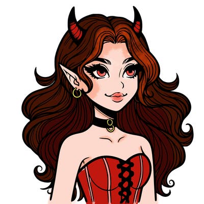 beautiful realistic devil girl