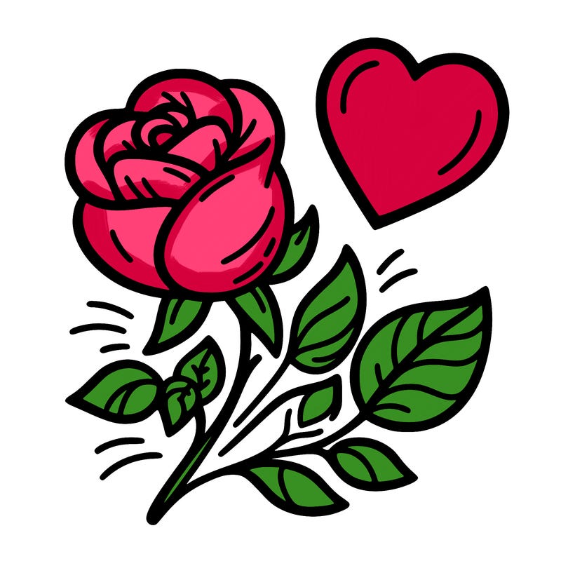 rose and heart