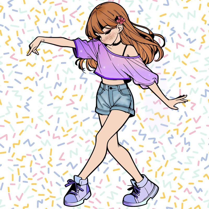 realistic girl danceing