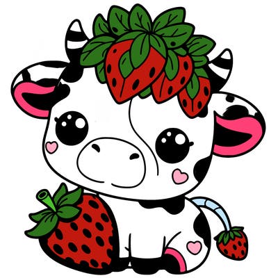 cute strawberry cow