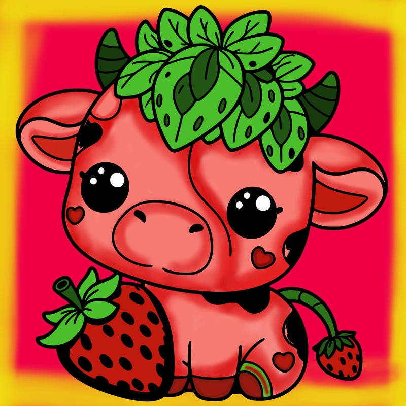 cute strawberry cow