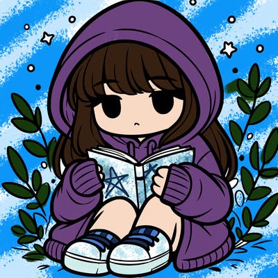 girl in oversized hoodie reading a book