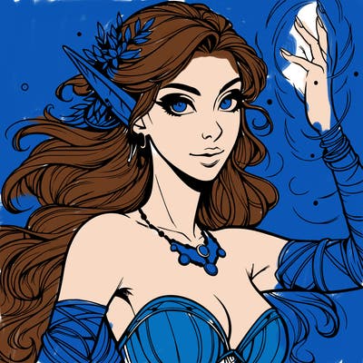 realistic elven woman glow magic wild chaos