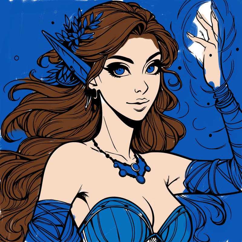 realistic elven woman glow magic wild chaos