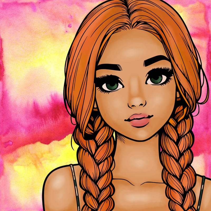 realistic girl with braids