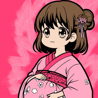 a anime girl who is pregnant
