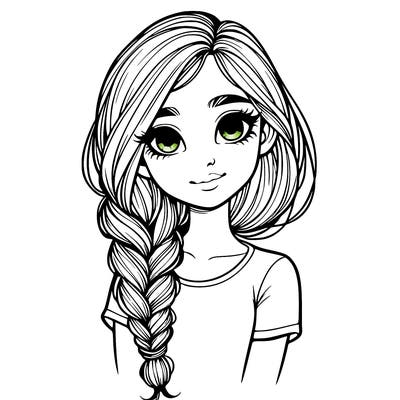 realistic girl with a braid