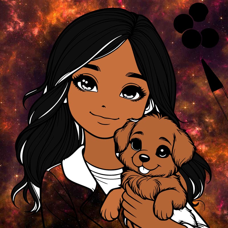realistic girl holding a cute puppy