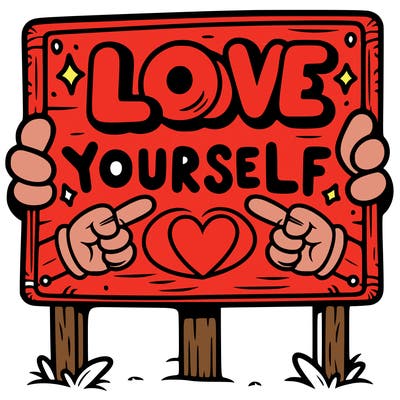 a sign where it is written: love yourself