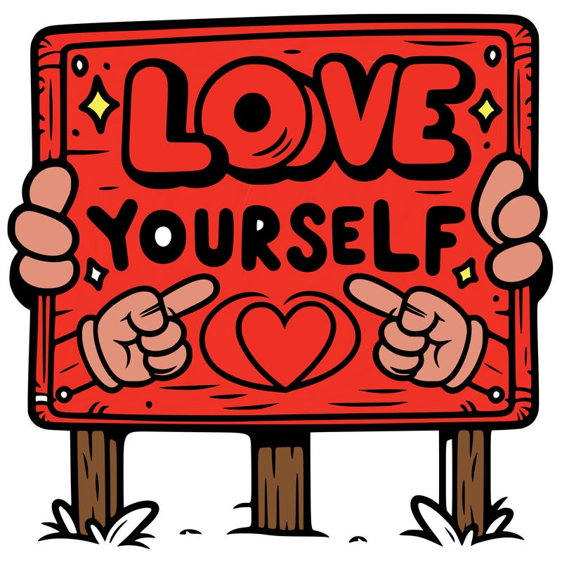 a sign where it is written: love yourself