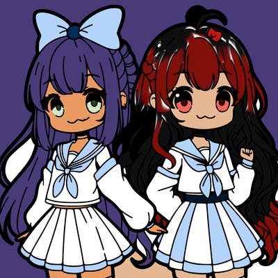 two cute anime girls