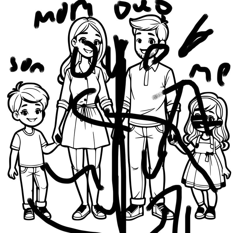 family with 4 children. boys:2. girls:2. a mom and a dad