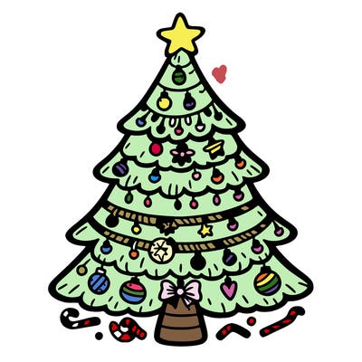 christmas tree with lots of details