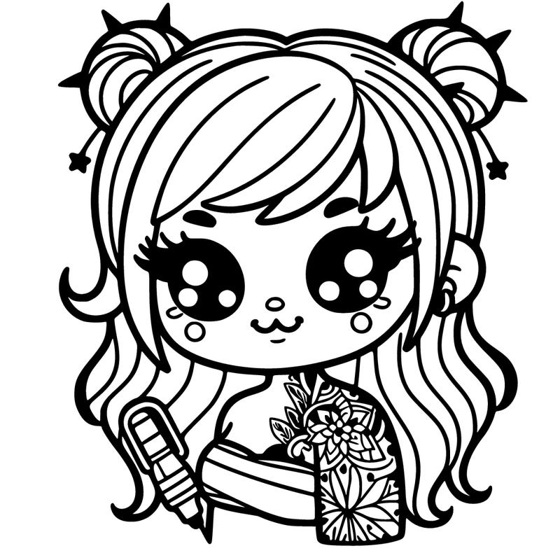 cute girl with tattoo