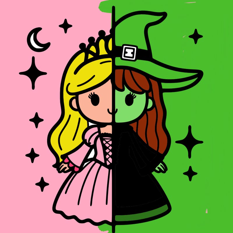 split princess and witch