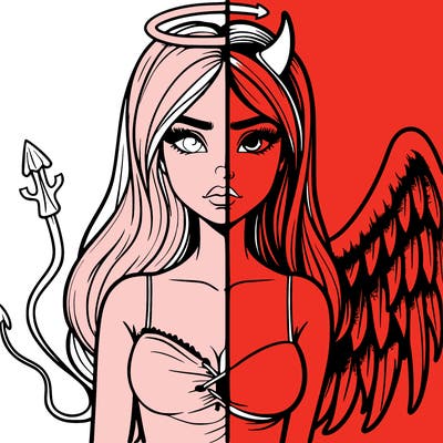 devil vs angel realistic girl