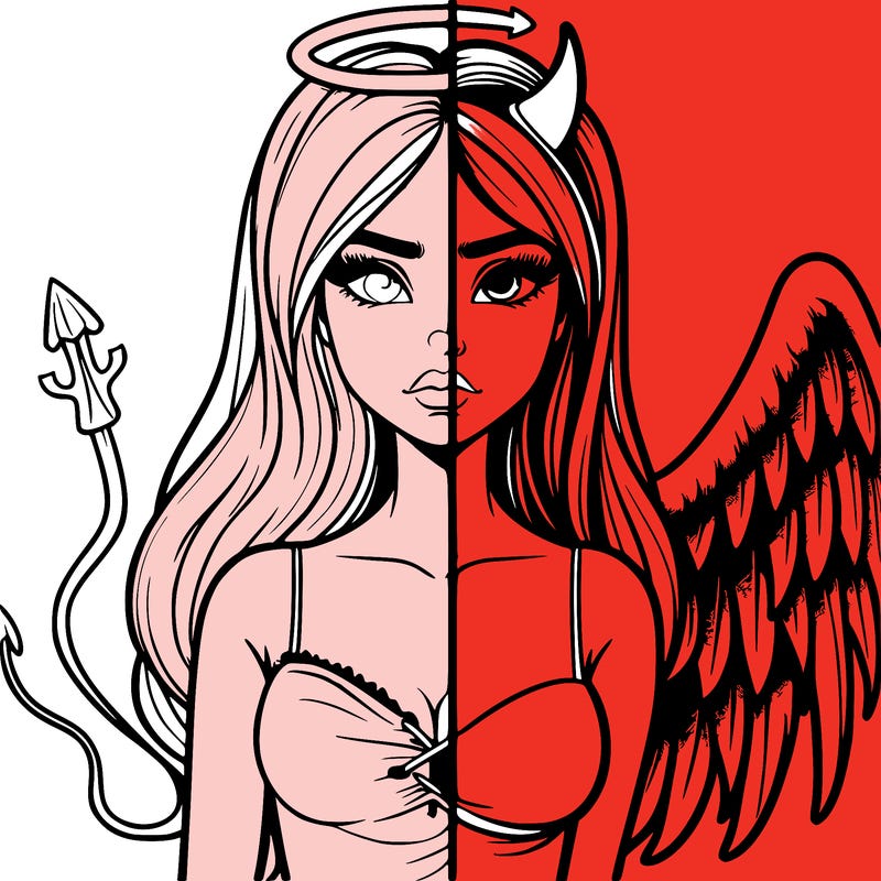 devil vs angel realistic girl