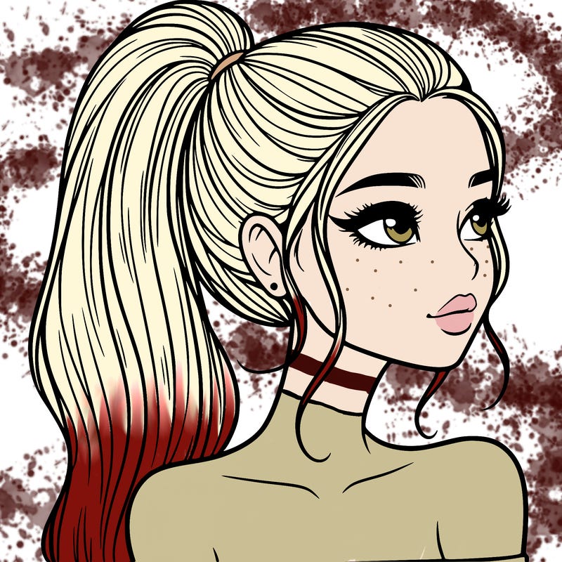 a beautiful and realistic girl with a high pony tail