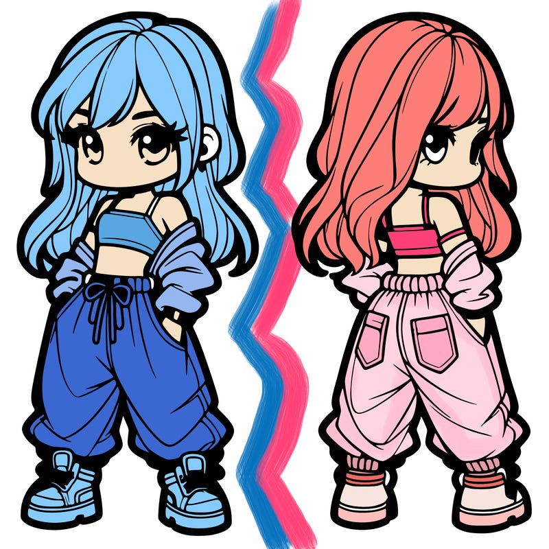 girl in crop top and baggy pants