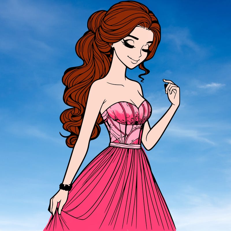a realistic woman wearing an elegant dress