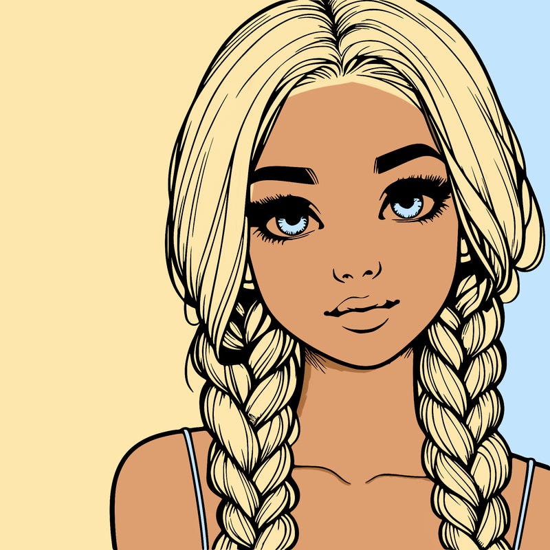 realistic girl with braids