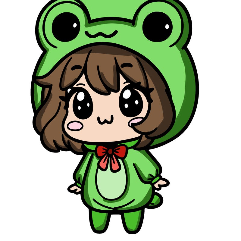 a girl wearing a frog costume