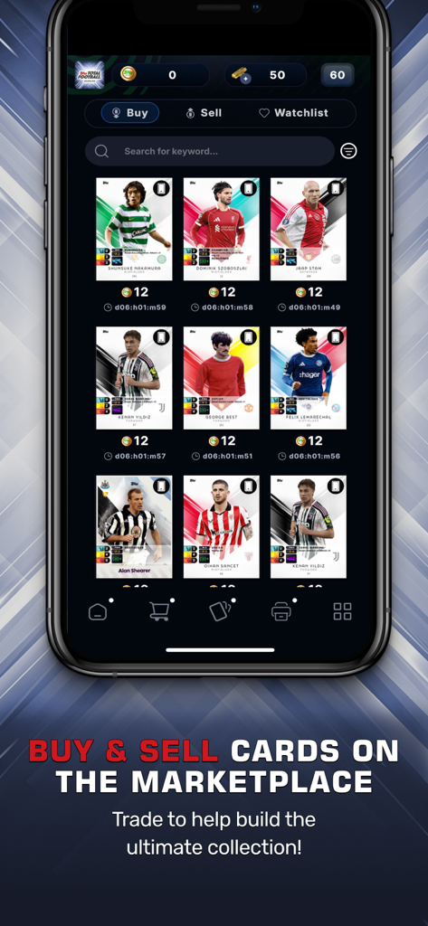 Topps Total Football® - Topps Total Football marketplace showing digital soccer player cards for sale