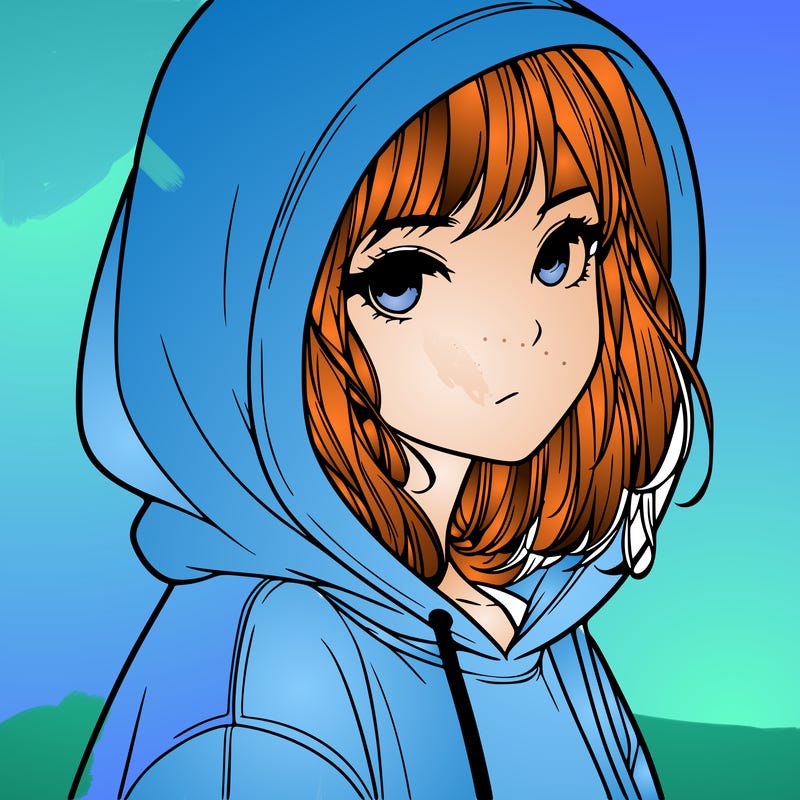 realistic girl wearing a hoodie