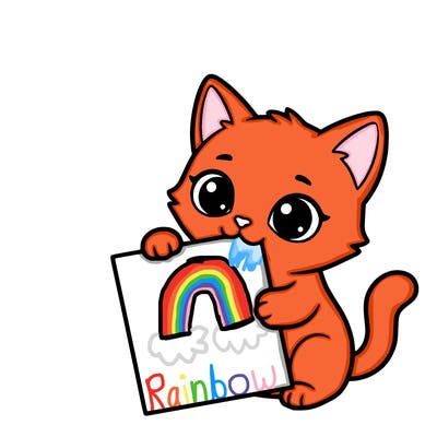 a small cat with a blank sheet of paper in its hand. the cat is sooooooo cute!