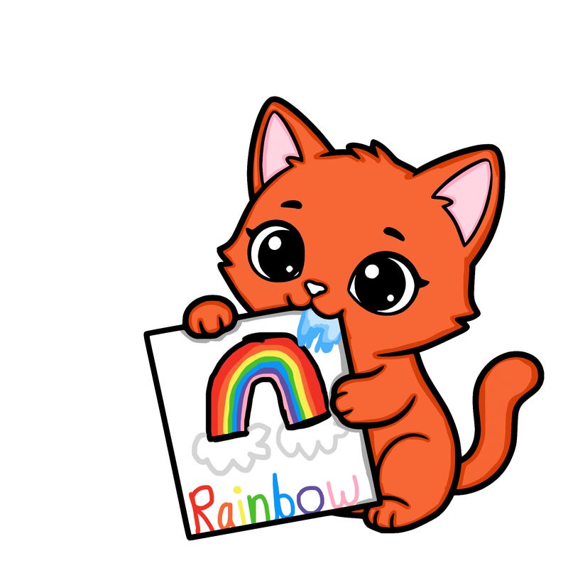 a small cat with a blank sheet of paper in its hand. the cat is sooooooo cute!