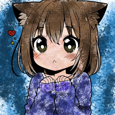 shy anime catgirl