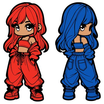 girl in crop top and baggy pants