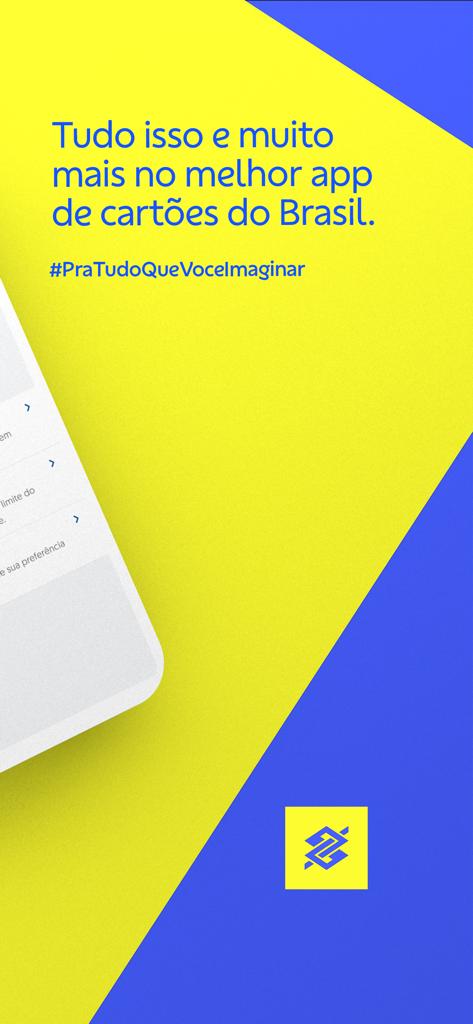 Ourocard - Cartão de crédito. - Ourocard credit card app promotional screen with Banco do Brasil logo