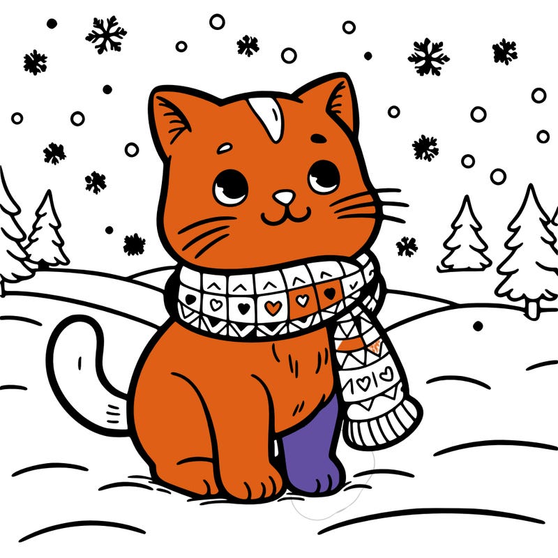 cat in the snow