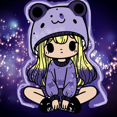 a girl wearing a frog hat and some frog socks