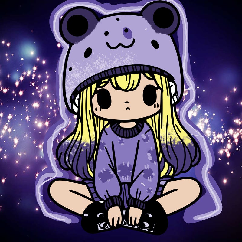 a girl wearing a frog hat and some frog socks