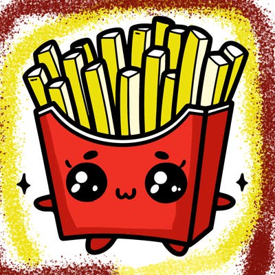 a cute. french fries