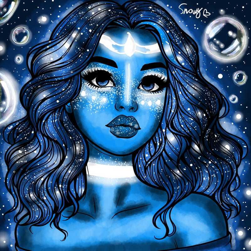 realistic girl with wavy hair and lips