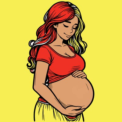 woman heavily pregnant realistic