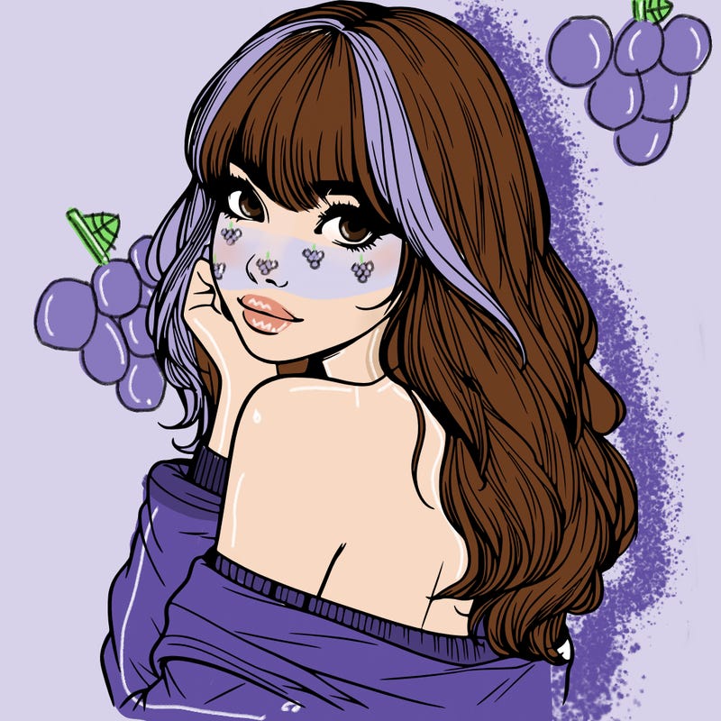 realistic girl with bangs looking over her shoulder