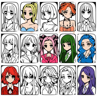 girls that look diffrent anime