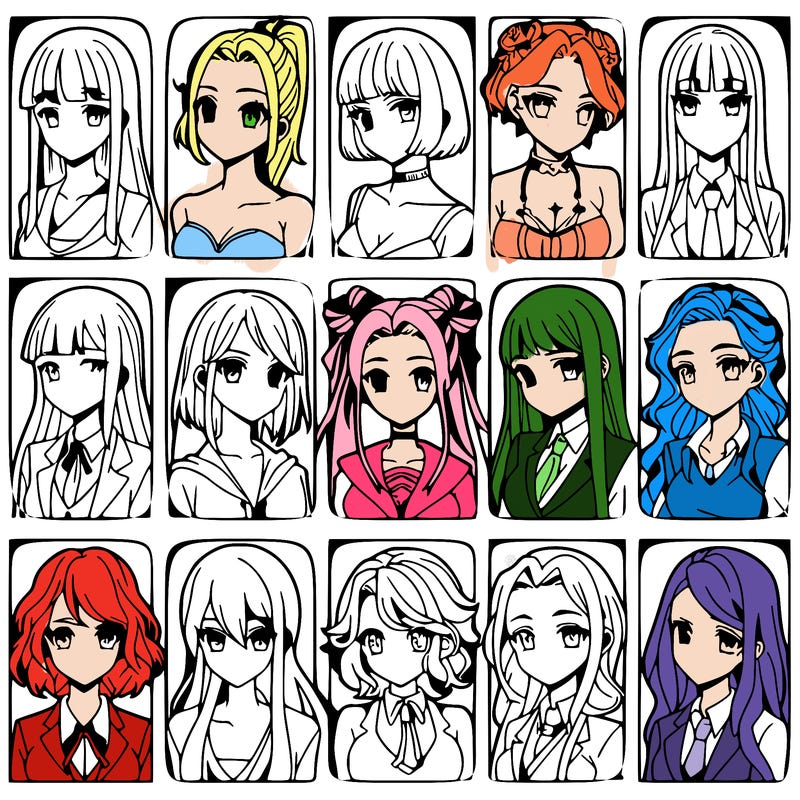 girls that look diffrent anime