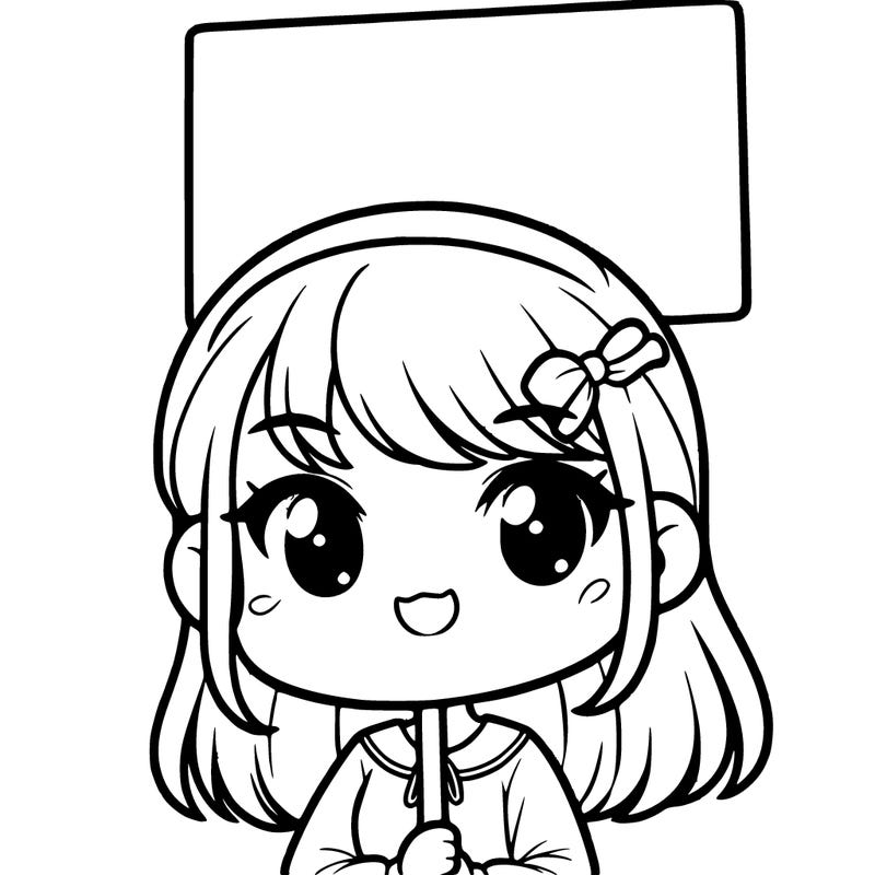 a girl holding a sign