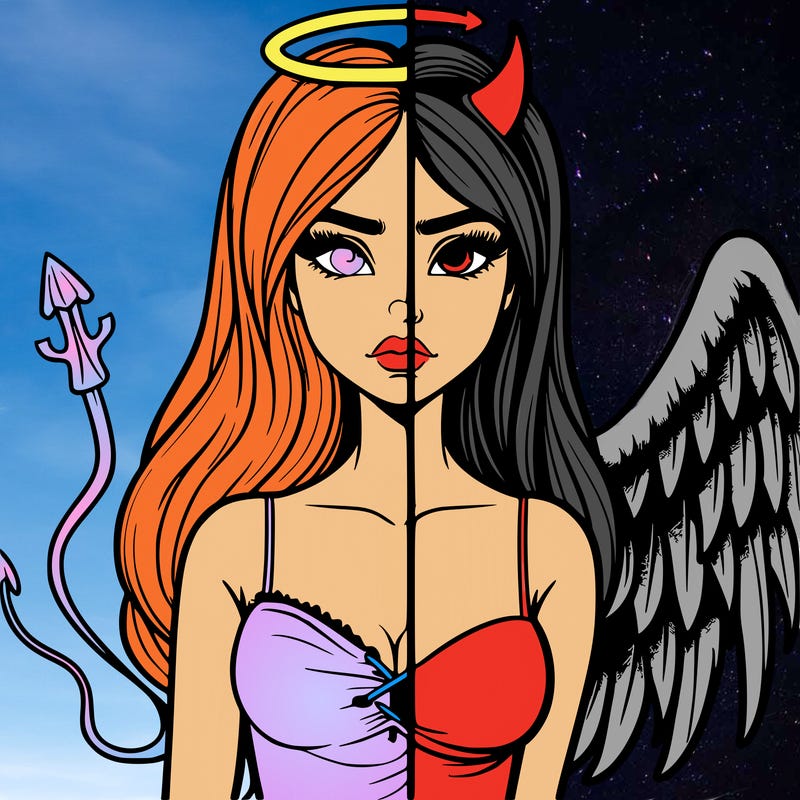 devil vs angel realistic girl